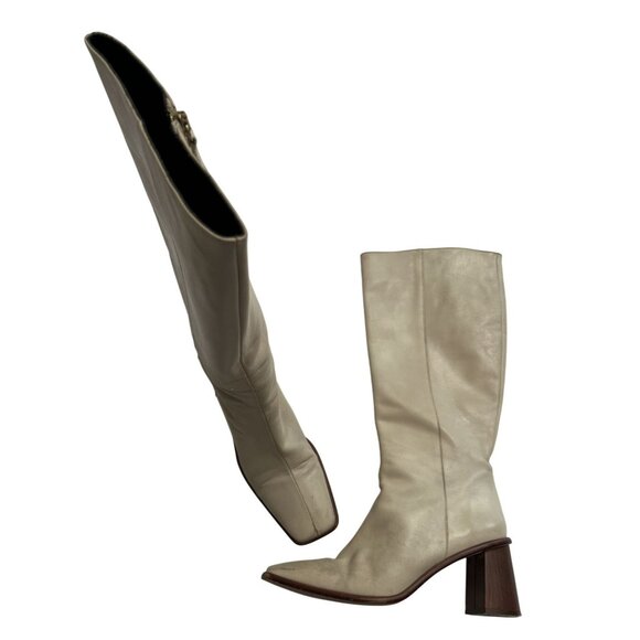 Alohas East Boots in Ivory Leather - Picture 1 of 12